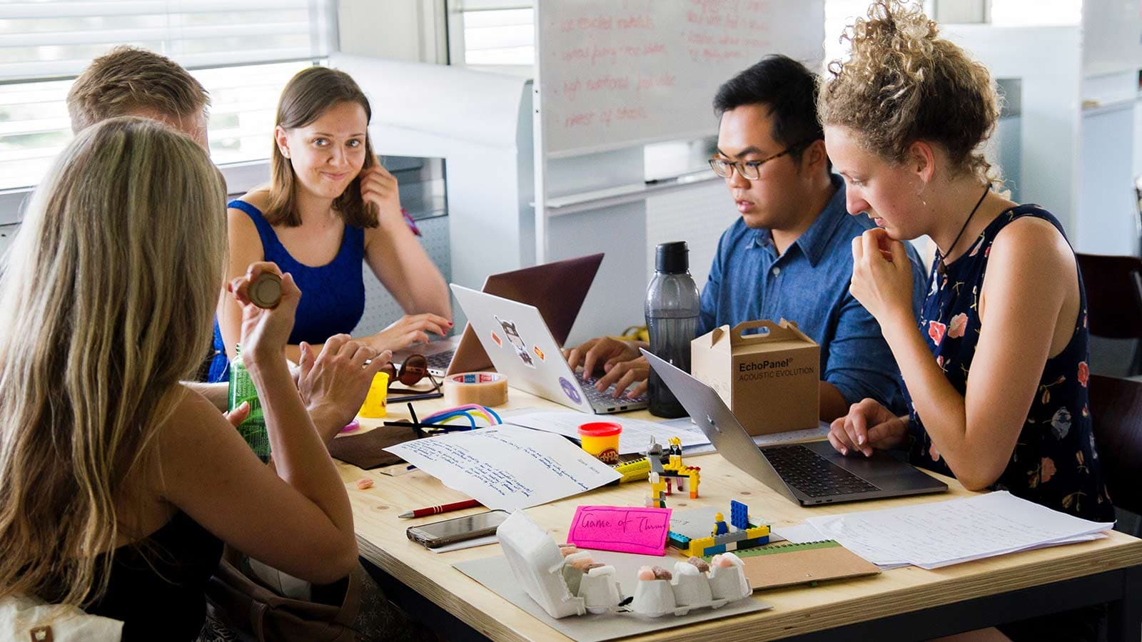 People working at a desk