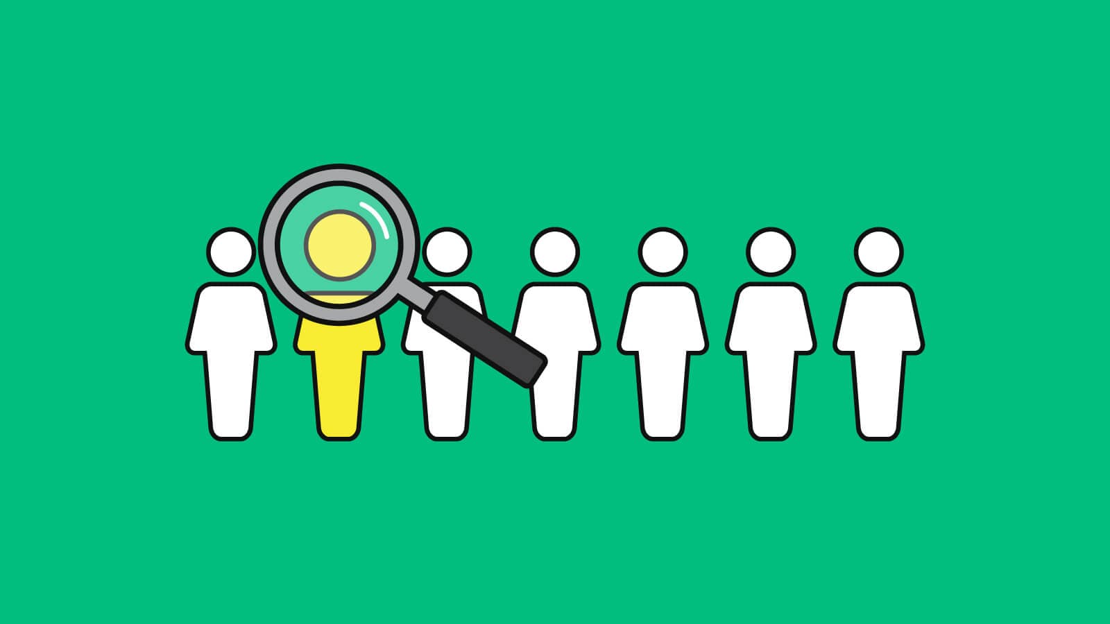 Magnifying glass on the right person