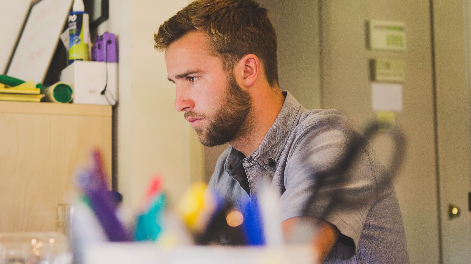 Man at desk