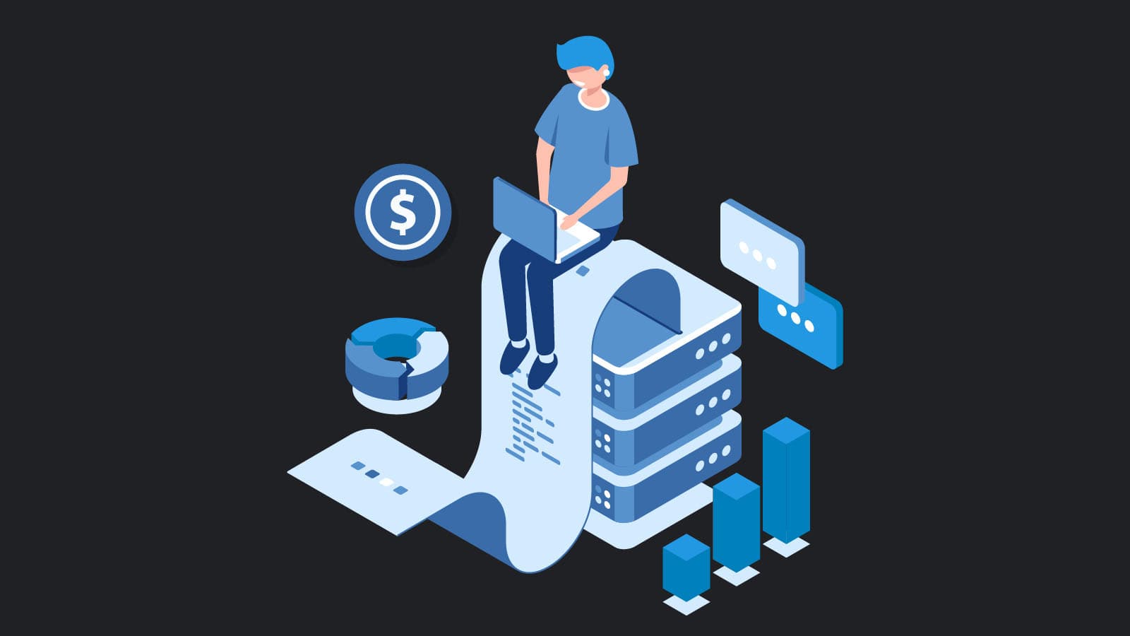 Illustrated graphic of an accountant