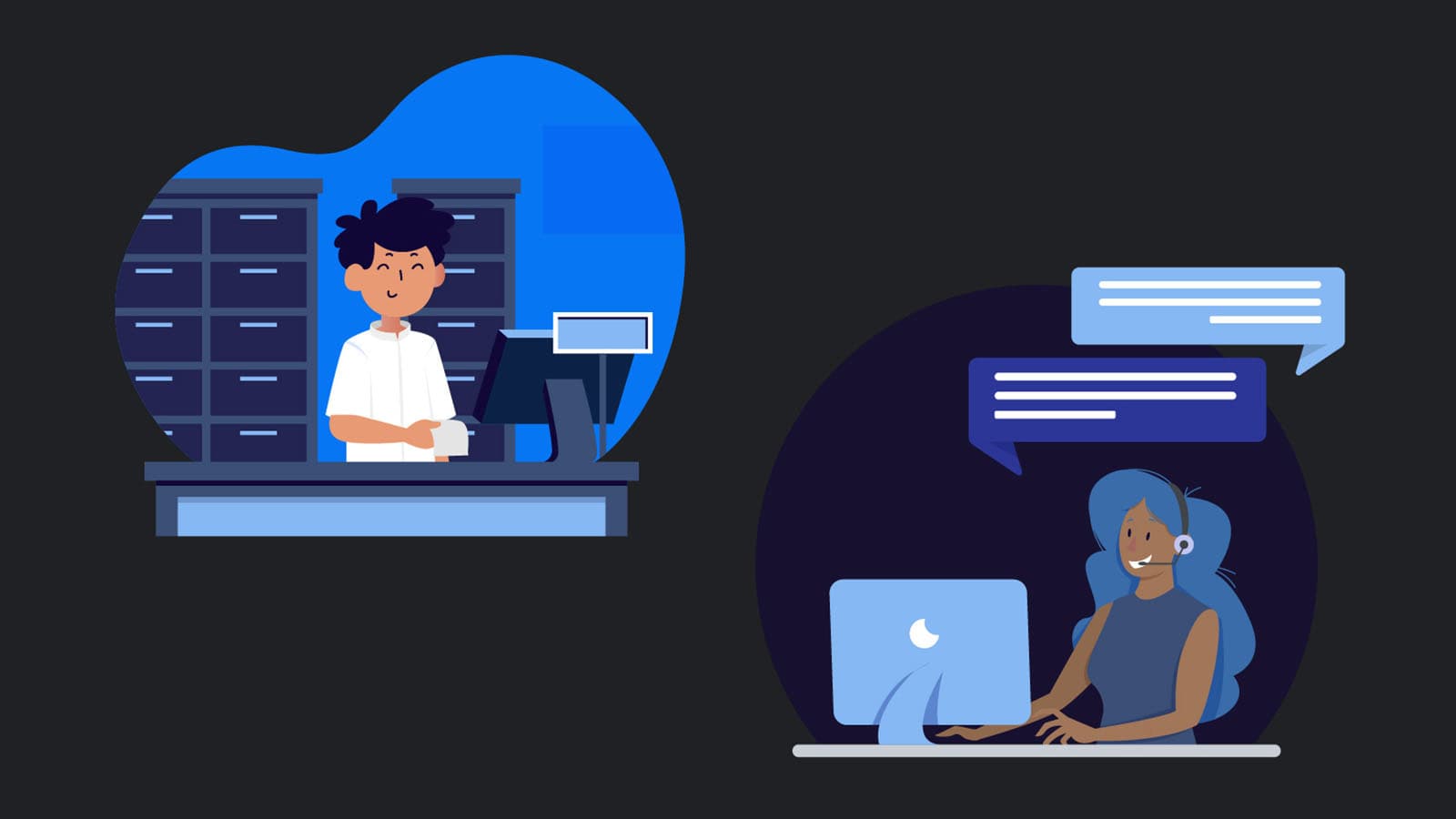 Cashier and customer service image