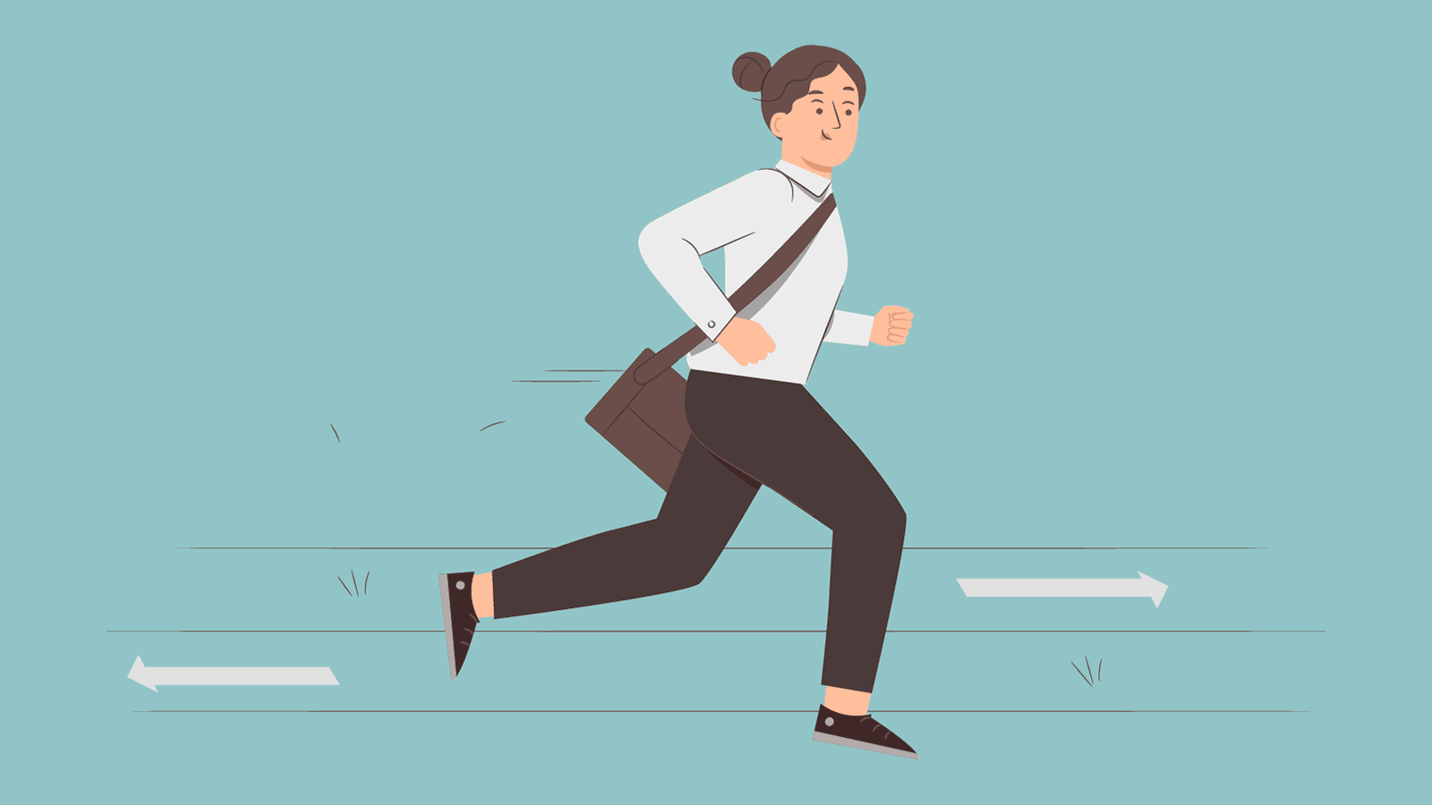 illustration of woman running toward a new job
