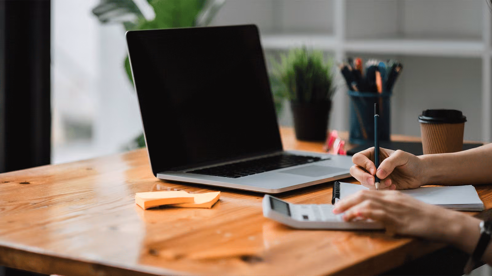 Writing a list with computer in background