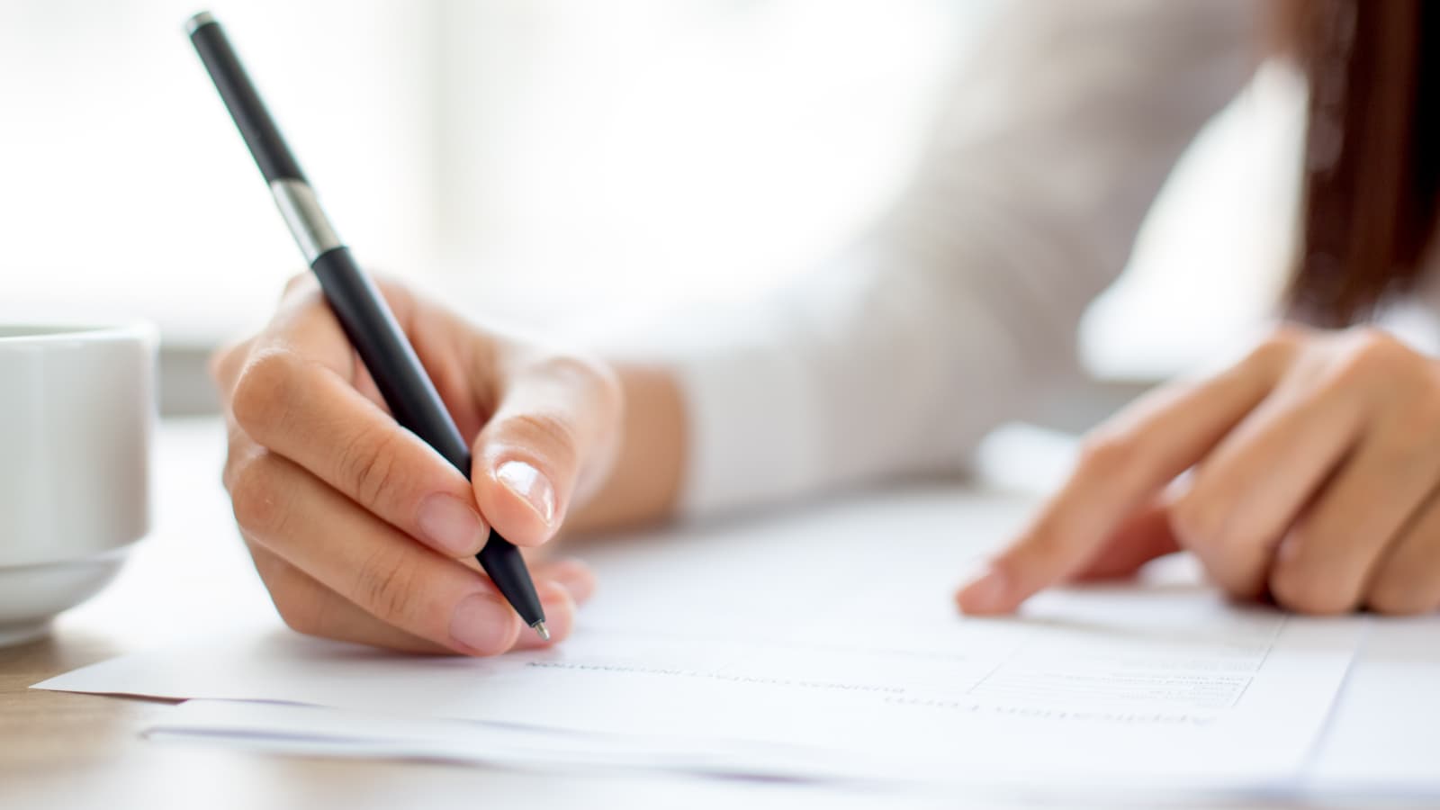 Hand writing on paper