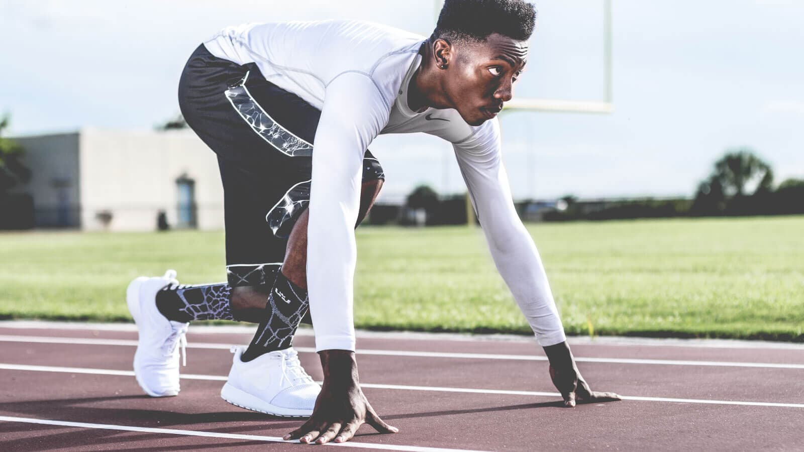 Girl running a race