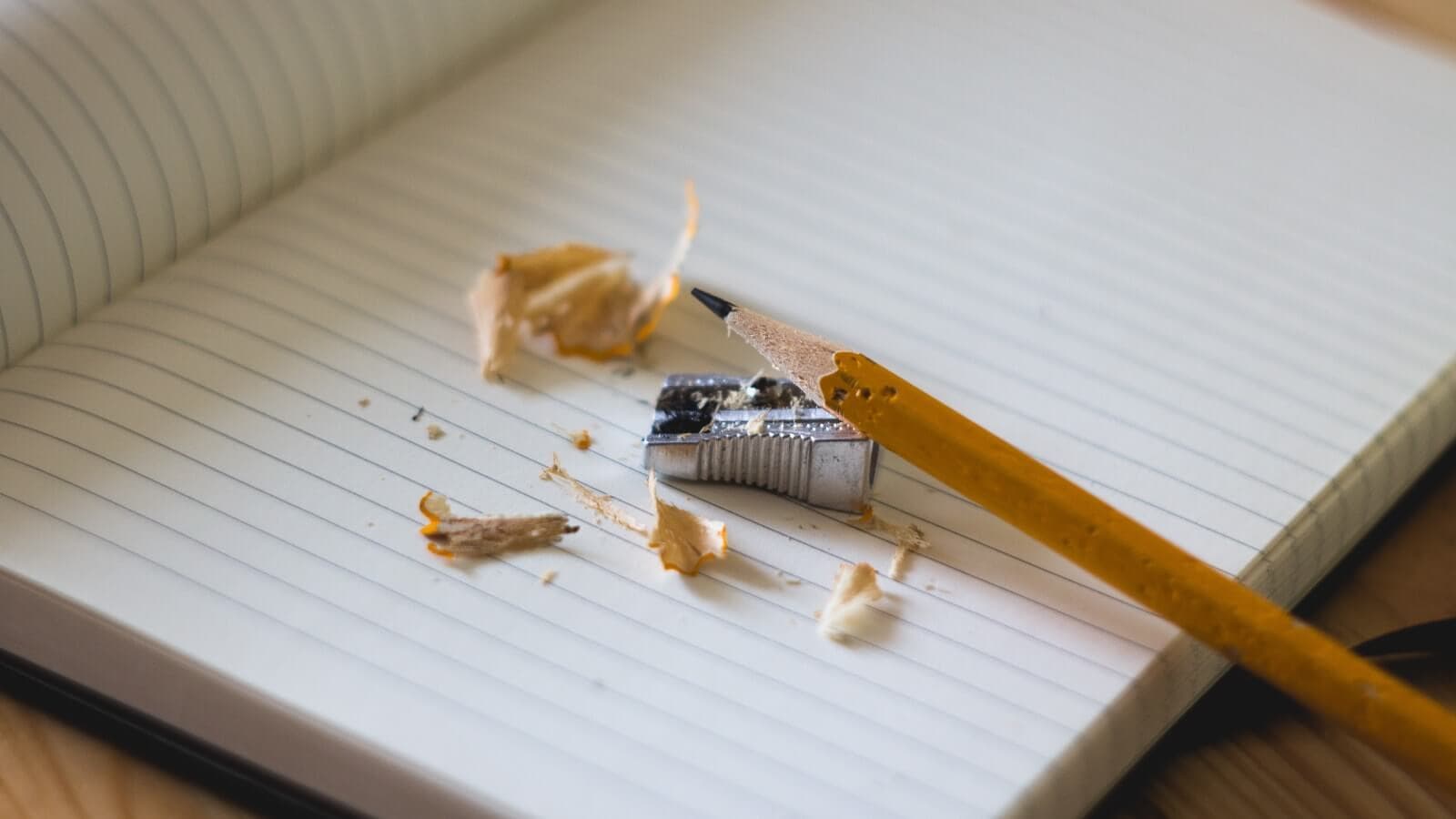 Sharpening a pencil