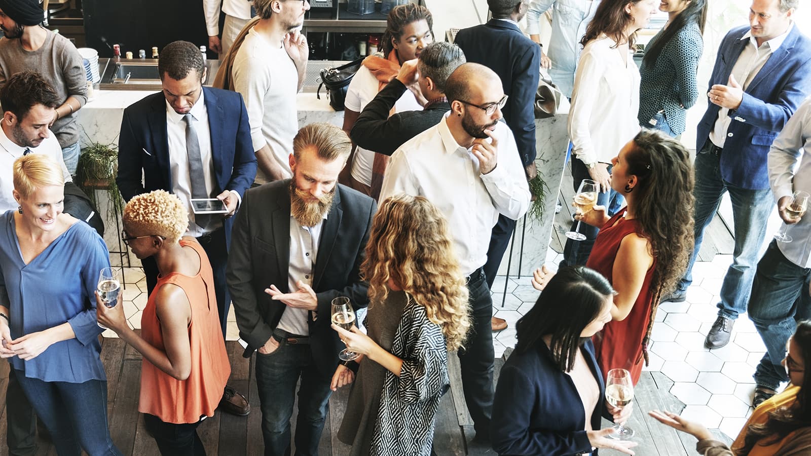 group of people talking