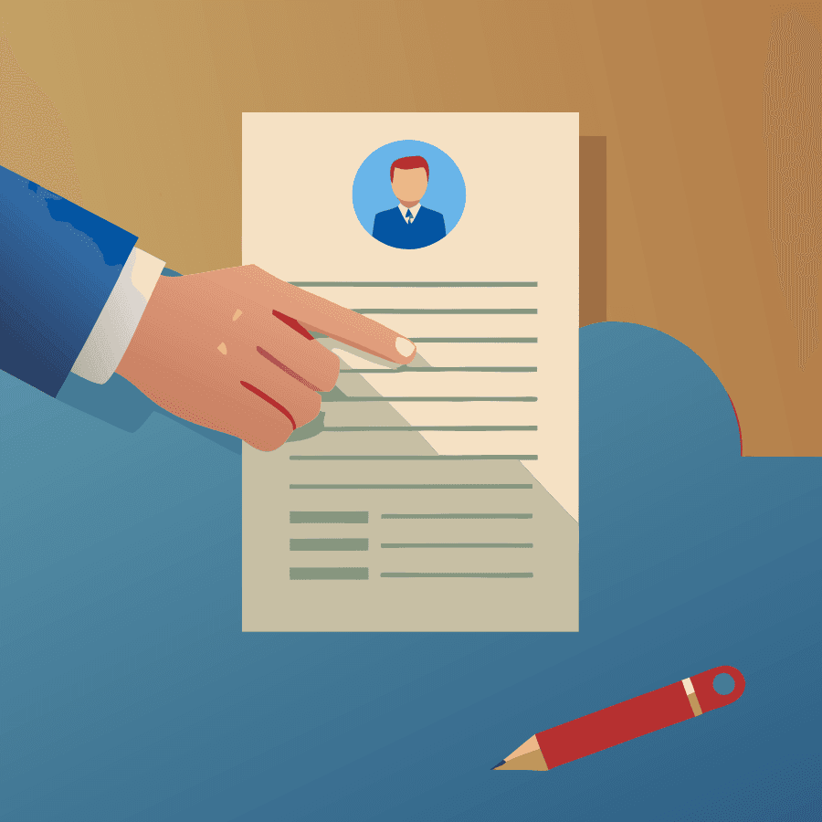 going over a candidate resume