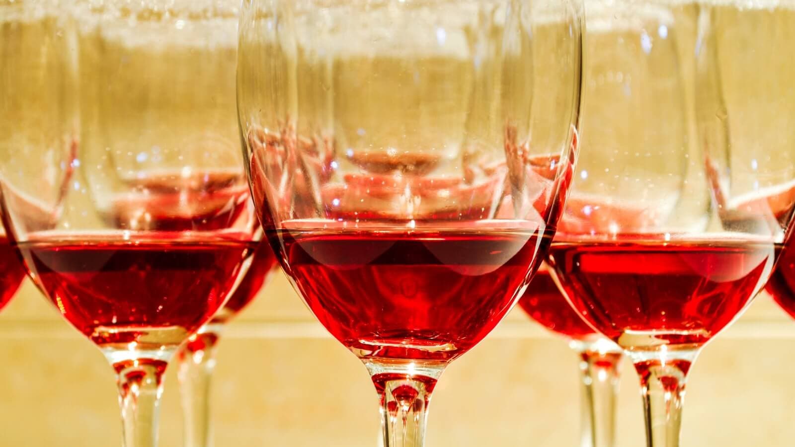 Glasses of red wine